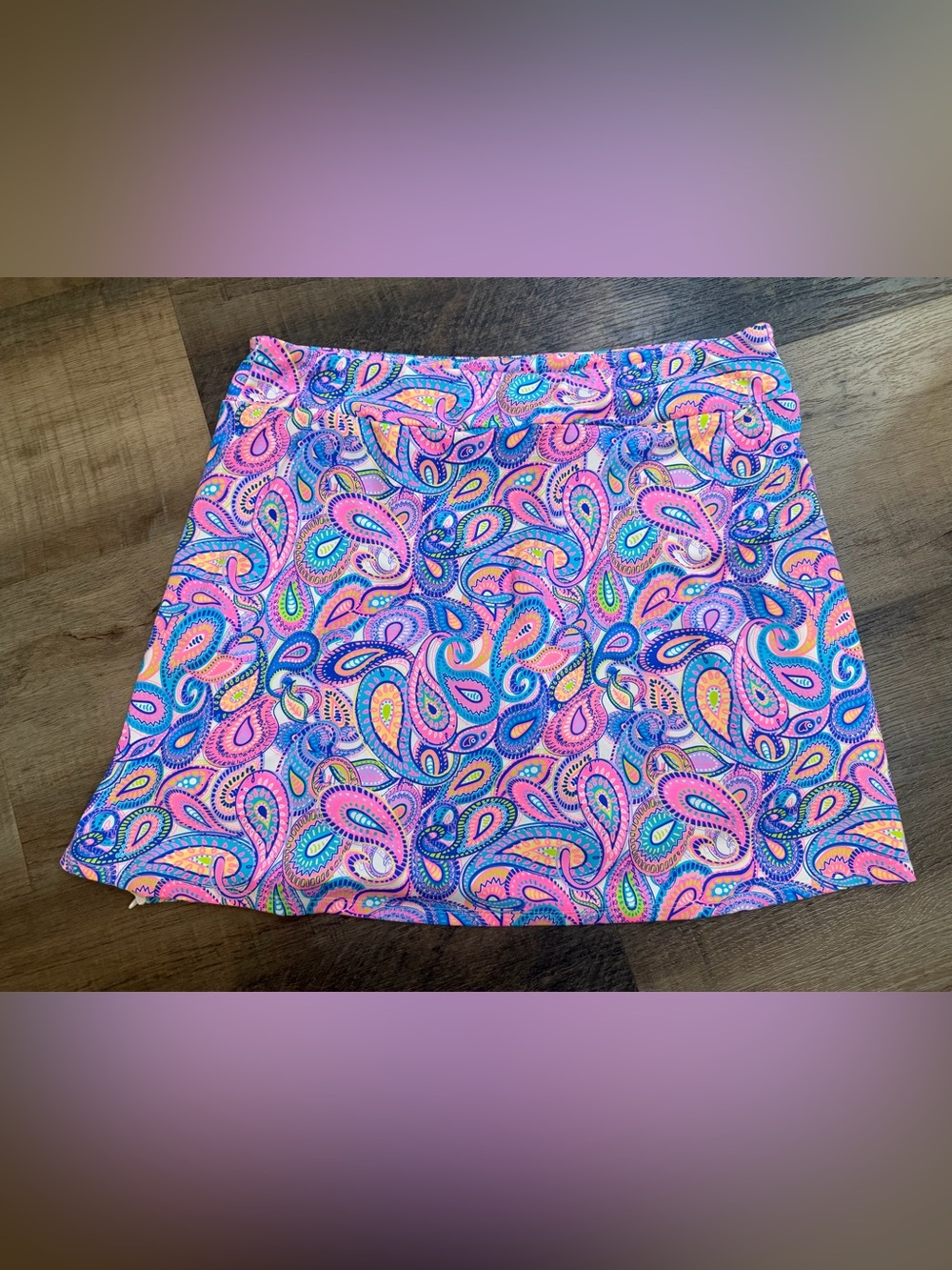 Lulu-B Bright Paisley Skort Skirt Size Large - Picture 13 of 16